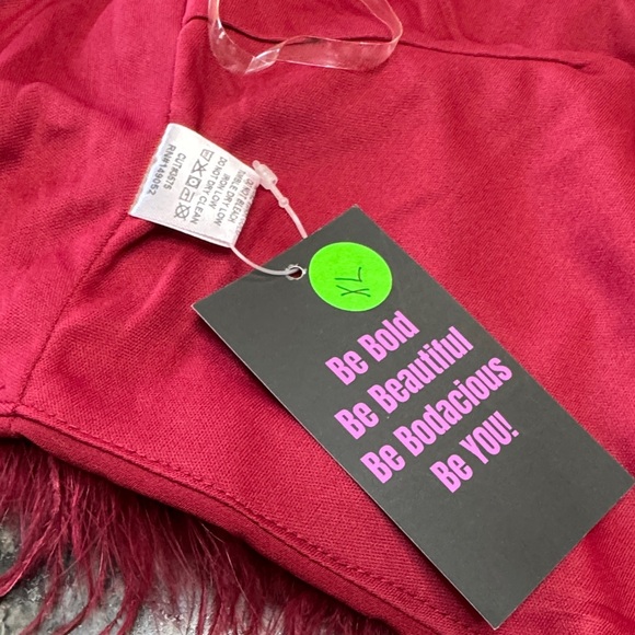 Magnolia Red Feathered Tube Top - Picture 10 of 13